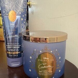 Bath & Body Works DISNEY Princess CINDERELLA Body Cream Lotion & candle